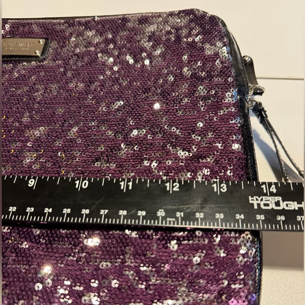 Nine West Laptop Bag Pink and Silver Glitter with Zipper Closure - Picture 4 of 10